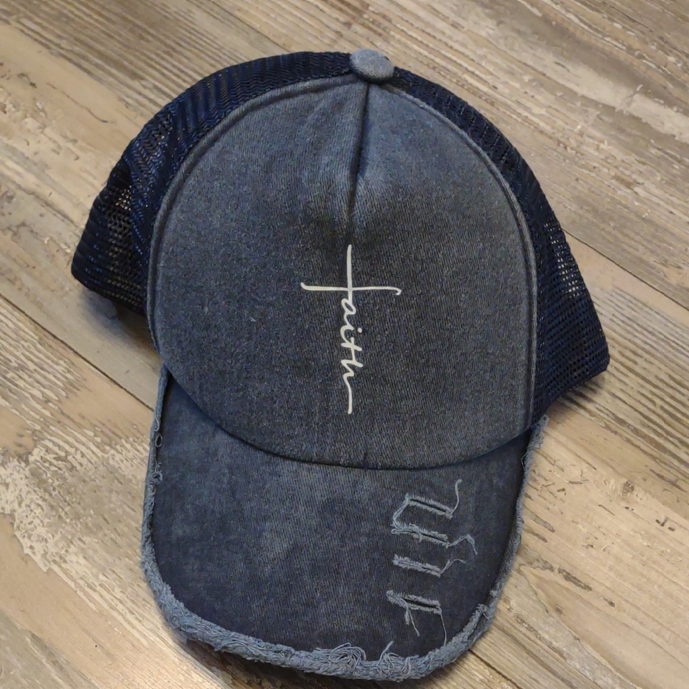 Blue Denim Cap with Mesh Back